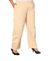 On The Plus Side Wide Leg Stretch Twill Pants - Plus In Tan In Neutral