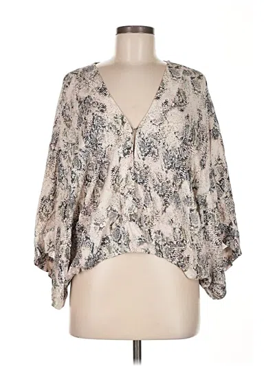 Pre-owned On The Road ... 3/4 Sleeve Blouse In Silver
