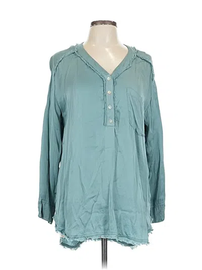 Pre-owned On The Road ... Long Sleeve Blouse In Blue