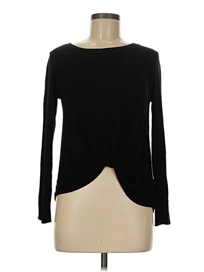 Pre-owned On The Road ... Long Sleeve Top Black Keyhole Neckline Tops