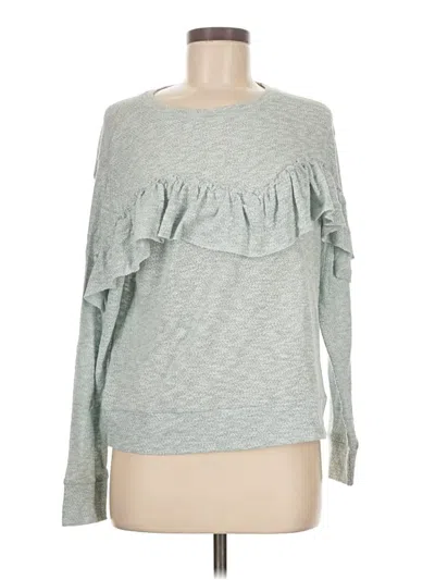 Pre-owned On The Road ... Long Sleeve Top Gray Ruffles Neckline Tops