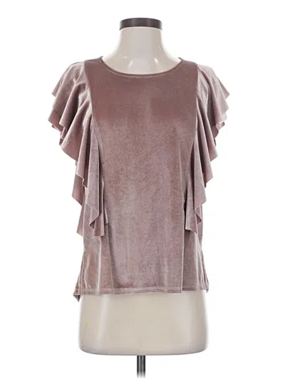 Pre-owned On The Road ... Short Sleeve Top Brown Cold Shoulder Neckline Tops