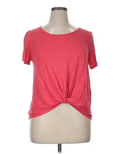 Pre-owned On The Road ... Short Sleeve Top Pink Keyhole Neckline Tops
