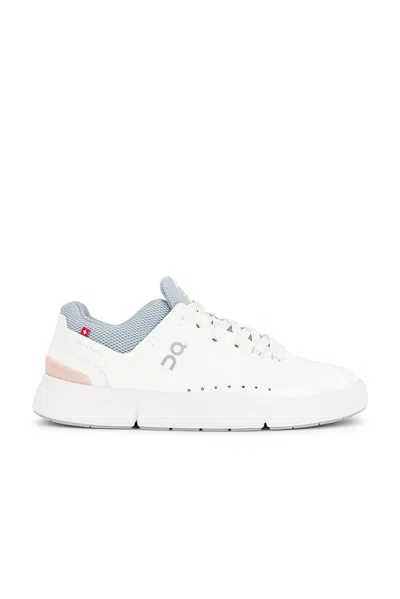 On The Roger Advantage Sneaker In White & Rosehip