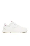 On The Roger Clubhouse Sneaker In White & Flamingo