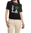 On This Day Embroidered Ny Loves Weed Short Sleeve Sweatshirt In Black In Black