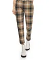 On This Day Linen-blend Shadow Plaid Tapered Pants In Khaki Multi