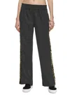 On This Day Wide Leg Track Pants In Charcoal Heather