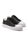 On This Day Women's Leather Low-top Sneaker In Black In Black