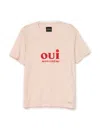 On This Day Women's "oui, Mon Cherie" Graphic Short Sleeve Knit Tee In Limestone