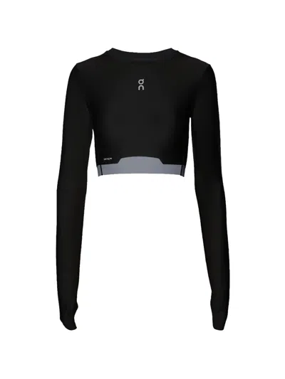 On Train Cropped Top In Black