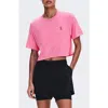 On Train Flex Crop T-shirt In Pink