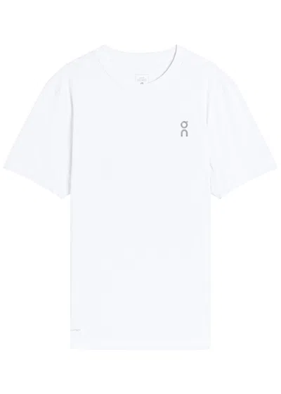 On Train Printed Jersey T-shirt In White