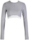 On Train Stretch-jersey Crop Top In Blue