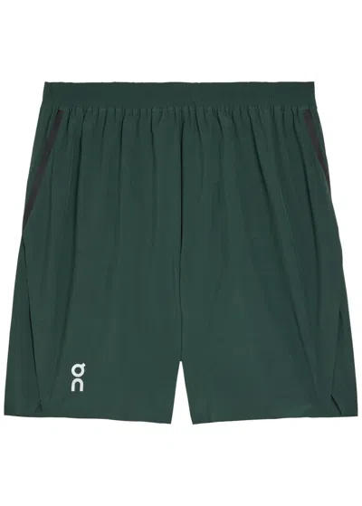 On Train Stretch-shell Shorts In Green