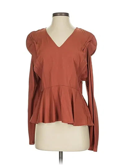 Pre-owned On Twelfth 3/4 Sleeve Blouse In Brown