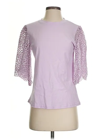 Pre-owned On Twelfth 3/4 Sleeve Top Purple Mock Neckline Tops