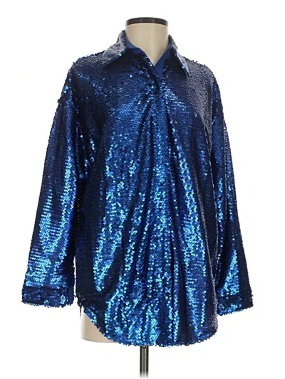 Pre-owned On Twelfth Long Sleeve Blouse In Blue