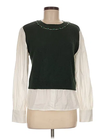 Pre-owned On Twelfth Long Sleeve Blouse In Green