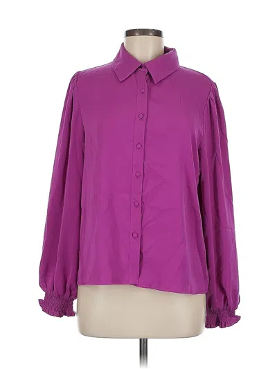 Pre-owned On Twelfth Long Sleeve Blouse In Purple