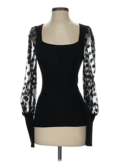 Pre-owned On Twelfth Long Sleeve Top Black Sweetheart Neckline Tops