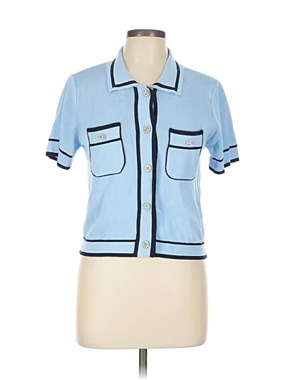 Pre-owned On Twelfth Short Sleeve Blouse In Blue