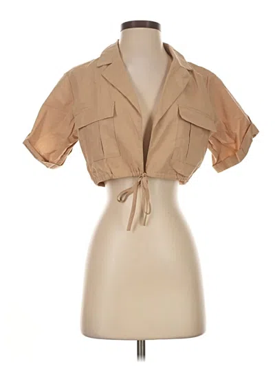 Pre-owned On Twelfth Short Sleeve Blouse In Tan