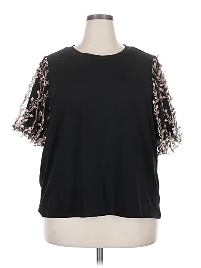 Pre-owned On Twelfth Short Sleeve Top Black Cold Shoulder Neckline Tops