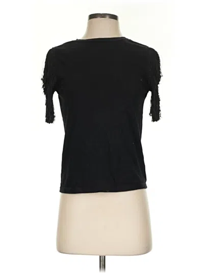Pre-owned On Twelfth Short Sleeve Top Black Keyhole Neckline Tops