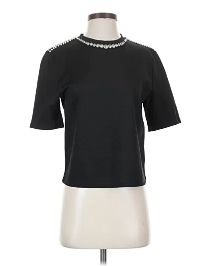 Pre-owned On Twelfth Short Sleeve Top Black Mock Neckline Tops