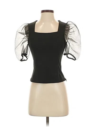 Pre-owned On Twelfth Short Sleeve Top Black Sweetheart Neckline Tops