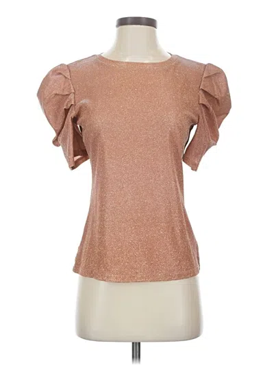 Pre-owned On Twelfth Short Sleeve Top Brown Sweetheart Neckline Tops