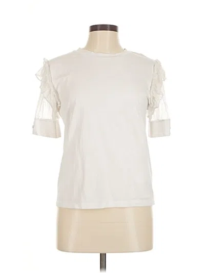 Pre-owned On Twelfth Short Sleeve Top Ivory Ruffles Neckline Tops