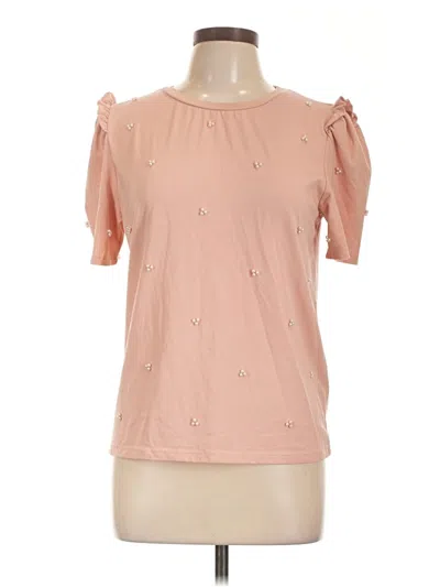 Pre-owned On Twelfth Short Sleeve Top Pink Cold Shoulder Neckline Tops