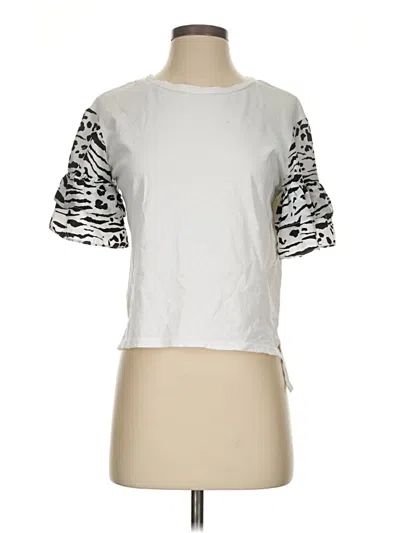 Pre-owned On Twelfth Short Sleeve Top Silver Crew Neck Tops