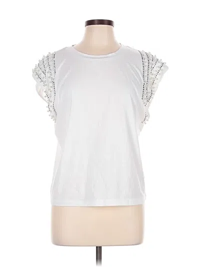 Pre-owned On Twelfth Short Sleeve Top Silver Crew Neck Tops