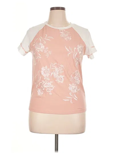 Pre-owned On Twelfth Short Sleeve Top Tan Mock Neckline Tops