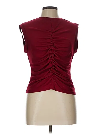 Pre-owned On Twelfth Sleeveless Blouse In Burgundy