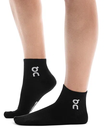 On Unisex Logo Mid Socks, Pack Of 3 In Black