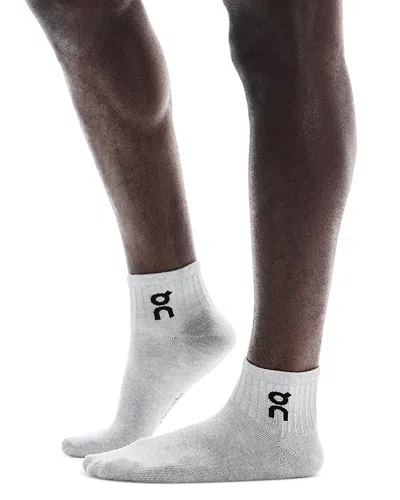 On Unisex Logo Mid Socks, Pack Of 3 In Gray