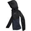 On Weather Jacket Unisex Black Navy Full Zip Hooded Lg Sleeve Gbo302 In Black