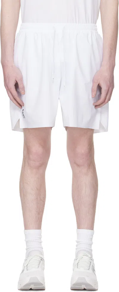 On White 5 Court Shorts