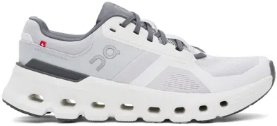 On White & Gray Cloudrunner 2 Sneakers In Frost | White