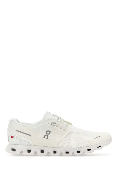 On White Fabric Cloud 5 Sneakers In Undyedwhitewhite