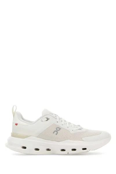 On White Lace-up Sneakers