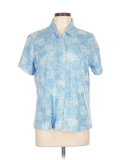 Pre-owned On White Short Sleeve Blouse In Blue