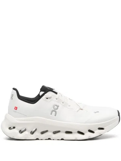 On White Sneakers With Distinctive Sole