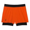 On (wmns)  Running 3 Performance 2/1 Shorts 'black Orange' In Multi