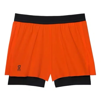 On (wmns)  Running 3 Performance 2/1 Shorts 'black Orange' In Multi