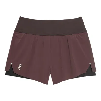 On (wmns)  Running Running Shorts 'dark Red' In Brown